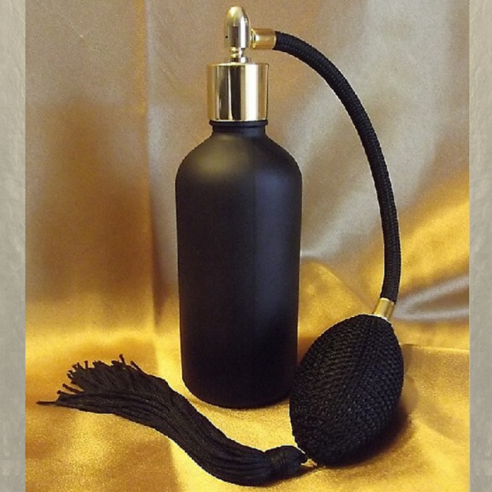 Vaporisateur de parfum poire rétro noire verre noir givré cylindrique vide et rechargeable 100 ml  - 1