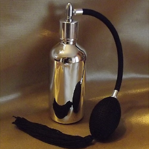 Vaporisateur de parfum poire noire vide et rechargeable verre effet miroir argent 100 ml