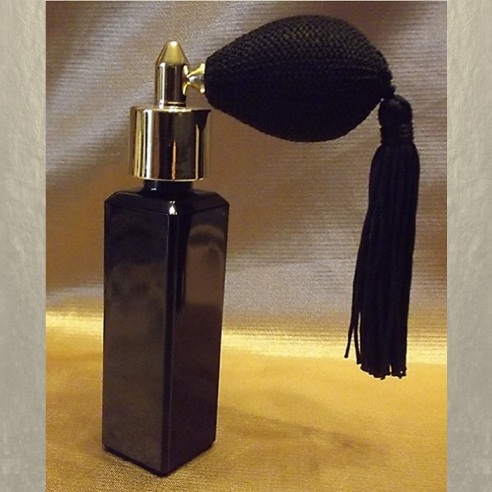 Vaporisateur de parfum poire courte noire pompon verre noir vide et rechargeable 30ml  - 1