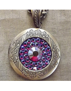 Pendentif porte photCristal de Swarovski, bijoux médaillon porte photo